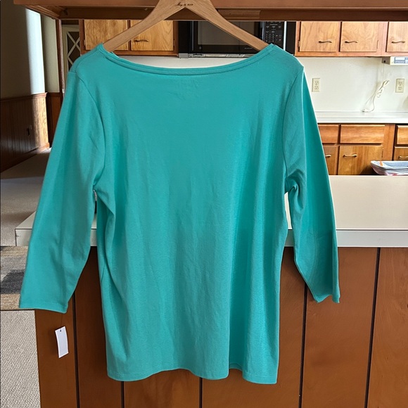 Talbots Women’s Plus 1X Top— Pima Cotton 3/4 Sleeves Tee Bateau Neck Green
BB - Picture 4 of 12